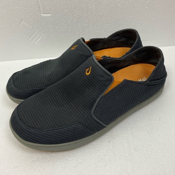 Olukai Nohea Mesh Dark Shadow Gray Slip on Comfort Shoes Men’s size 11.5